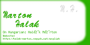 marton halak business card